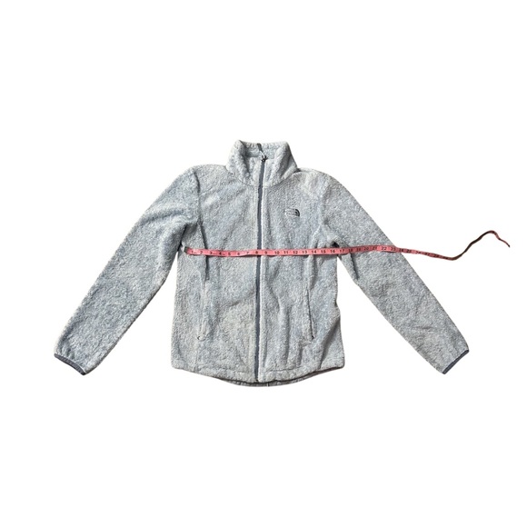 North face women’s pastel blue fuzzy zip up jacket size small - Picture 3 of 7